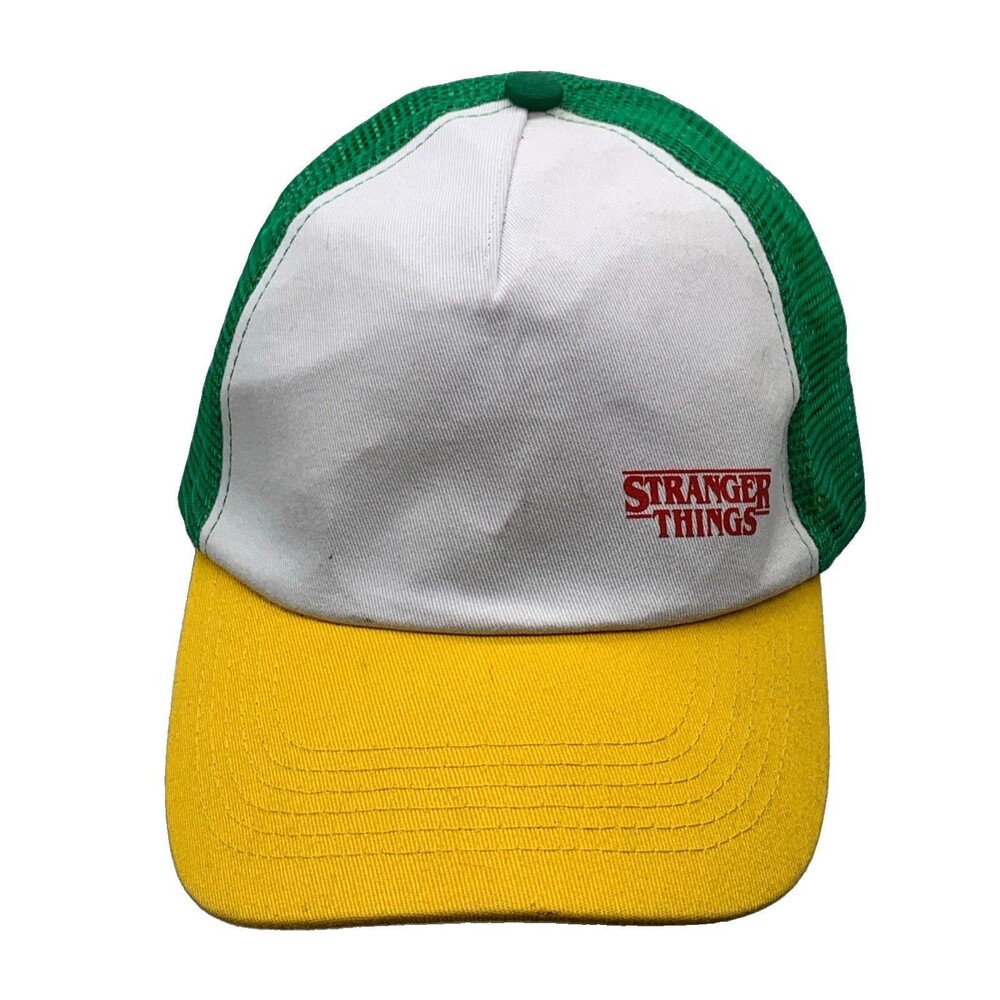 Stranger Things Thinking Cap Dustin Cosplay Mesh Trucker Hat Green Yellow